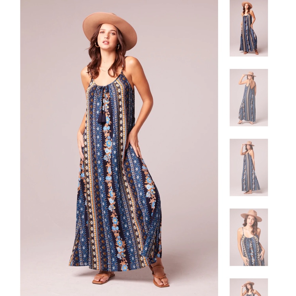 B.O.G Collective (Band Of Gypsies, Band Of The Free) Dark Blue Maxi Dress